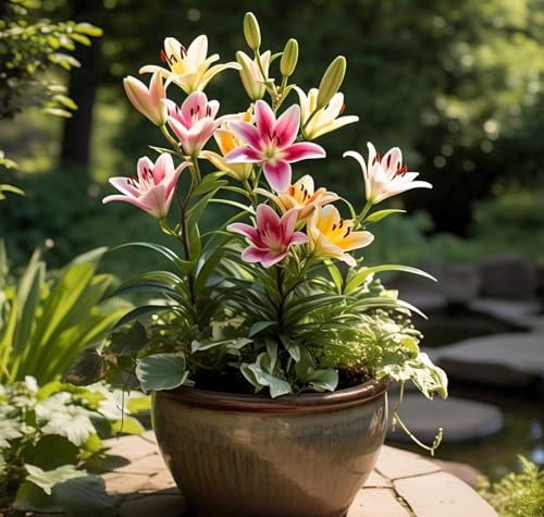 NooElec Seeds India Scented Lily Mix Flower Seeds For Planting (50 Seeds) - Year-Round Blooming, Indoor/Outdoor, Low Maintenance