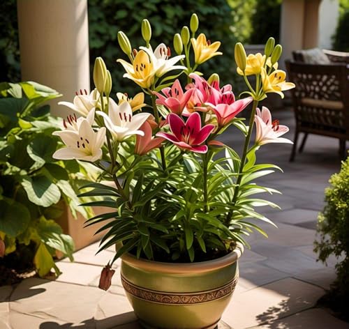 NooElec Seeds India Scented Lily Mix Flower Seeds For Planting (50 Seeds) - Year-Round Blooming, Indoor/Outdoor, Low Maintenance