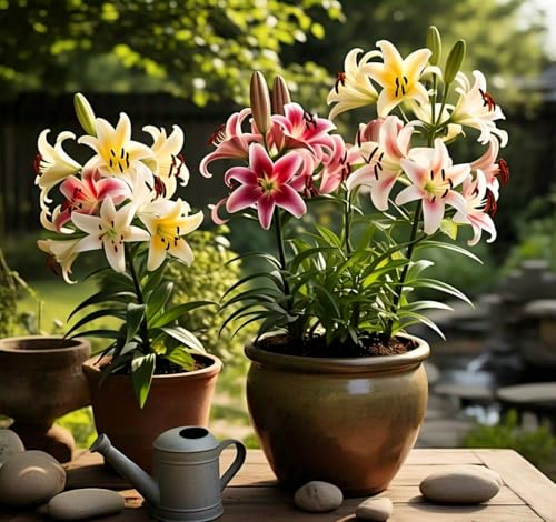 NooElec Seeds India Scented Lily Mix Flower Seeds For Planting (50 Seeds) - Year-Round Blooming, Indoor/Outdoor, Low Maintenance
