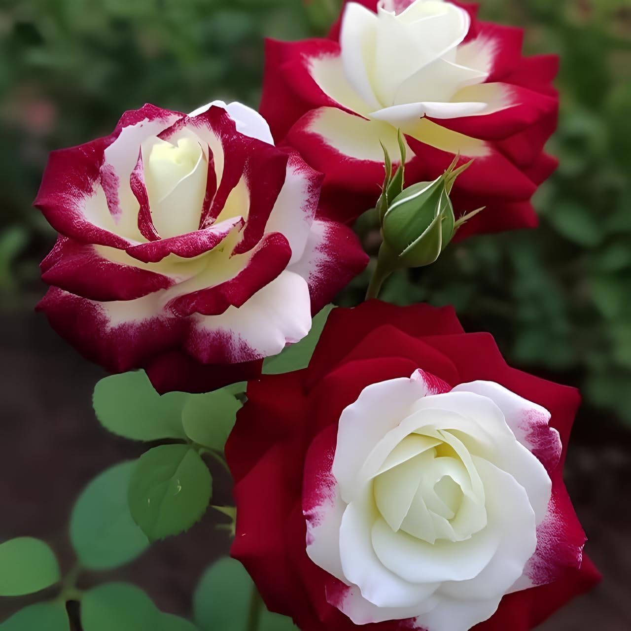 Earth hopper Rare Twin Red White Rose Seeds - 50+ Seeds for Planting, Grow All Year Round.