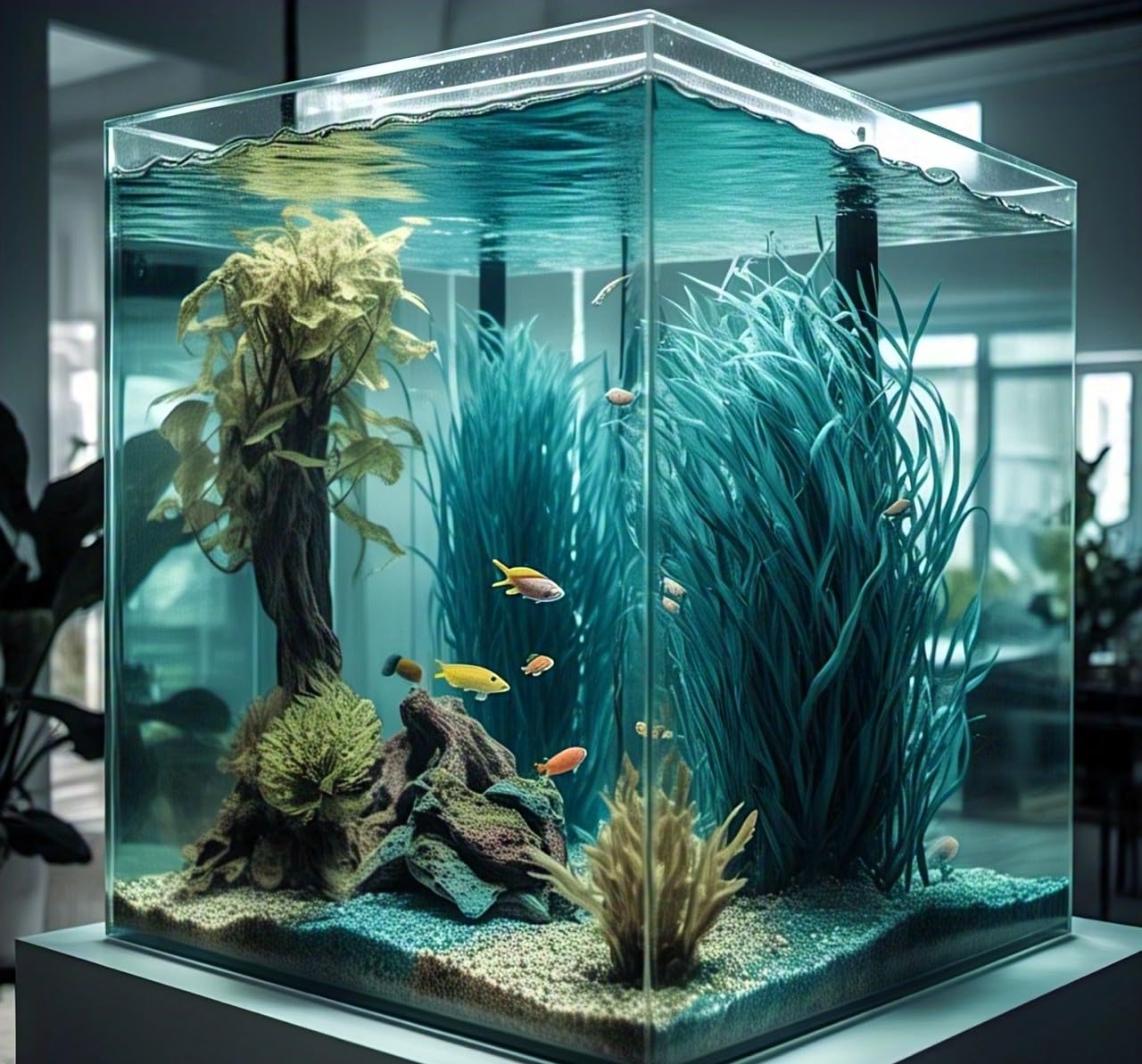 Aquatic Delight - 120 Fish Friendly Aquarium Grass Seeds, Year-Round Growth (BLUE)