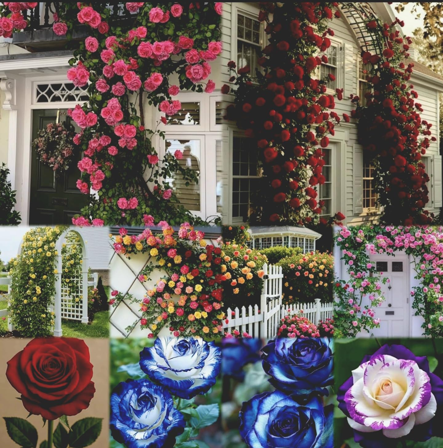 Urban Eden® Climbing Rose Flower Seeds for Home and Kitchen Gardening Pack of 250 seeds (ALL COLOR SHADE)